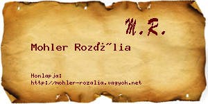 Mohler Rozália névjegykártya